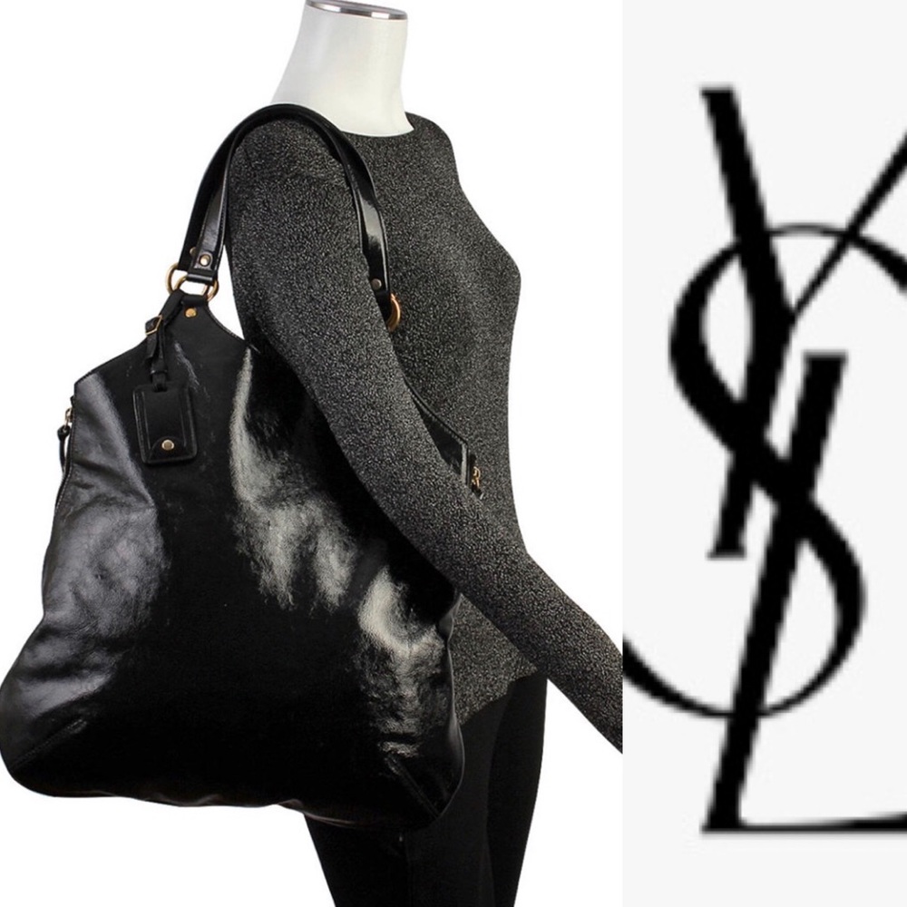 YSL Black Patent Leather Large Tribute Bag - Picture 2 of 16